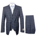 Suits With Baggy Pleated Pants - Wide Leg Pants 100% Wool - Classic Fit in Navy by Rossiman