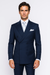 Suits With Baggy Pleated Pants - Wide Leg Pants 100% Wool - Classic Fit in Navy Color  by Rossiman