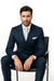 Suits With Baggy Pleated Pants - Wide Leg Pants 100% Wool - Classic Fit in Navy Color  by Rossiman