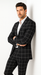Bold Gangster Plaid Suit - 1920s Mens Fashion Window Pane Suit - Black