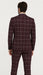 Bold Gangster Plaid Suit - 1920s Mens Fashion Window Pane Suit - Burgundy