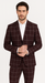 Bold Gangster Plaid Suit - 1920s Mens Fashion Window Pane Suit - Burgundy