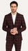 Bold Gangster Plaid Suit - 1920s Mens Fashion Window Pane Suit - Burgundy