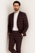 Bold Gangster Plaid Suit - 1920s Mens Fashion Window Pane Suit - Burgundy
