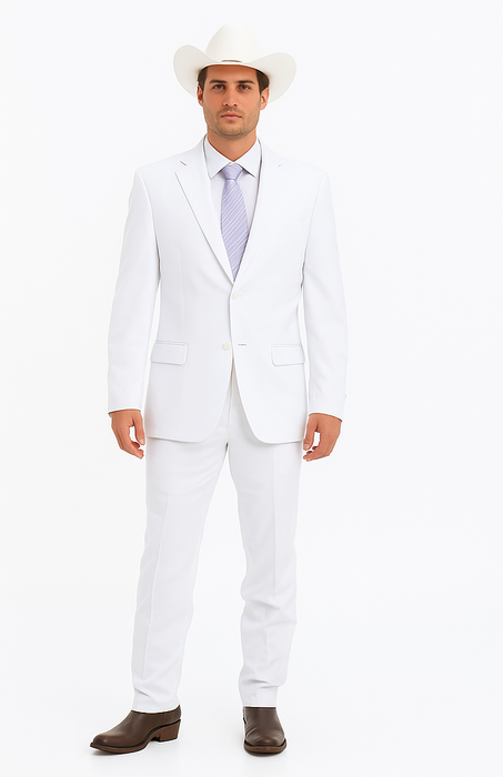 Bolzano Men's 100% Polyester 2 Buttons Fully Lined Dress Suits