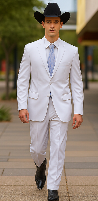 Bolzano Men's 100% Polyester 2 Buttons Fully Lined Dress Suits