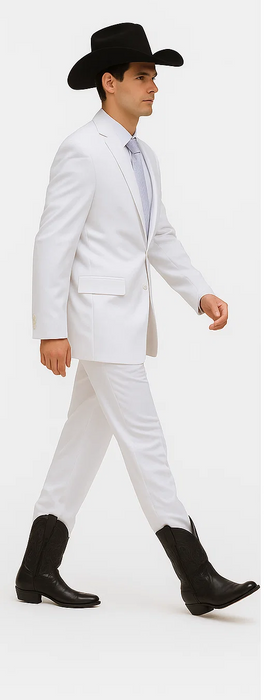 Bolzano Men's 100% Polyester 2 Buttons Fully Lined Dress Suits