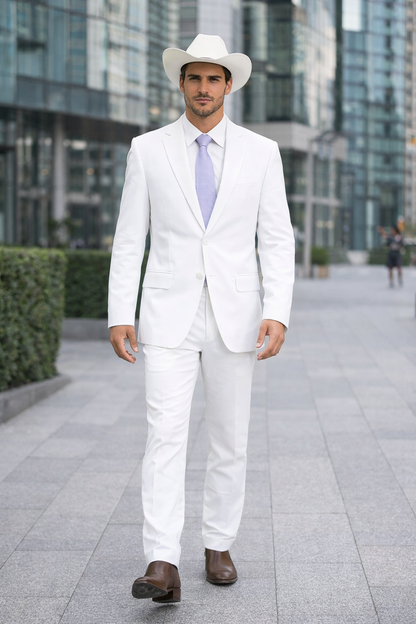 Bolzano Men's 100% Polyester 2 Buttons Fully Lined Dress Suits