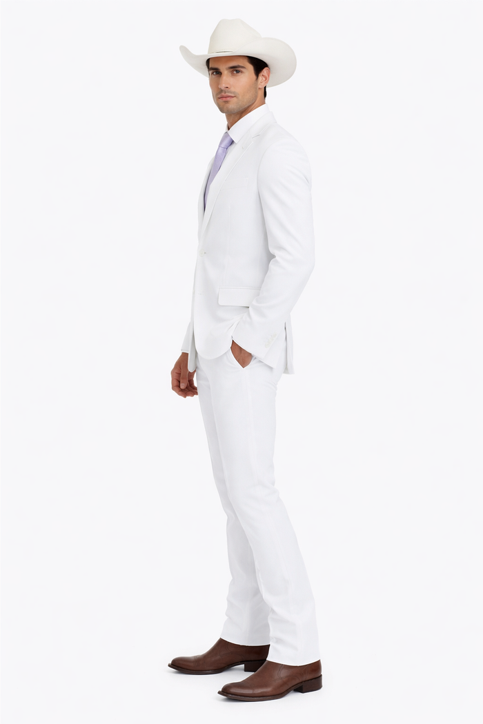 Bolzano Men's 100% Polyester 2 Buttons Fully Lined Dress Suits