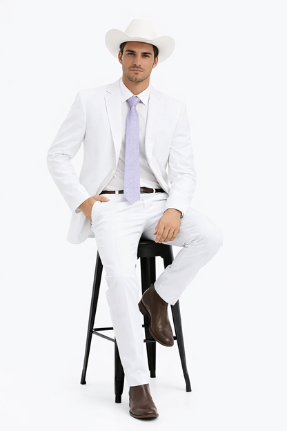 Bolzano Men's 100% Polyester 2 Buttons Fully Lined Dress Suits