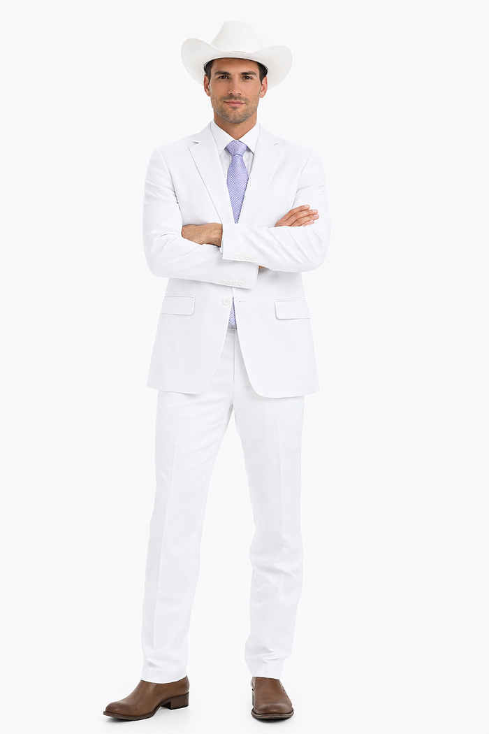Bolzano Men's 100% Polyester 2 Buttons Fully Lined Dress Suits