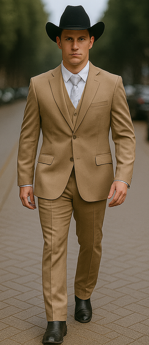 Bolzano Men's 2 Button 100% Polyester Fully Lined Dress Suit