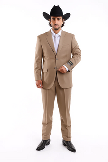 Bolzano Men's 2 Button 100% Polyester Fully Lined Dress Suit