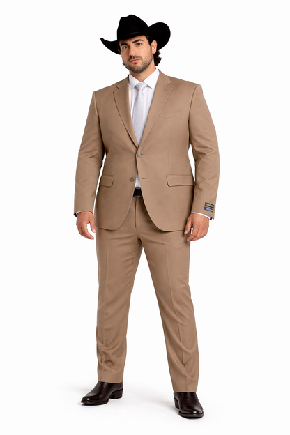 Bolzano Men's 2 Button 100% Polyester Fully Lined Dress Suit Modern Fit