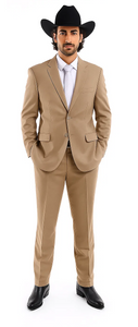Bolzano Men's 2 Button 100% Polyester Fully Lined Dress Suit