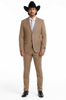 Bolzano Men's 2 Button 100% Polyester Fully Lined Dress Suit