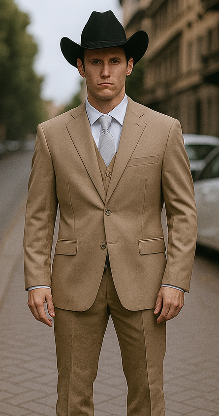Bolzano Men's 2 Button 100% Polyester Fully Lined Dress Suit