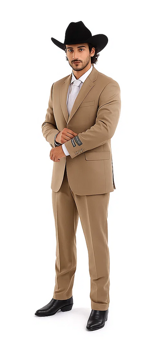 Bolzano Men's 2 Button 100% Polyester Fully Lined Dress Suit