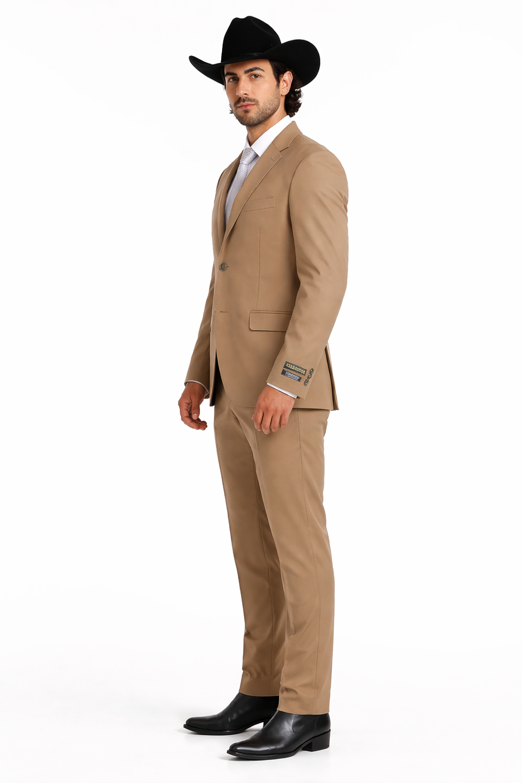 Bolzano Men's 2 Button 100% Polyester Fully Lined Dress Suit Modern Fit