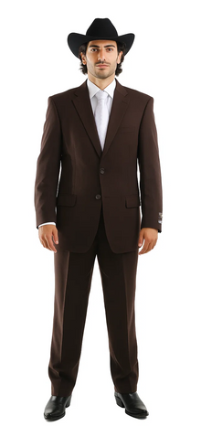 Bolzano Men's Fully Lined 2 Buttons 100% Polyester Dress Suits