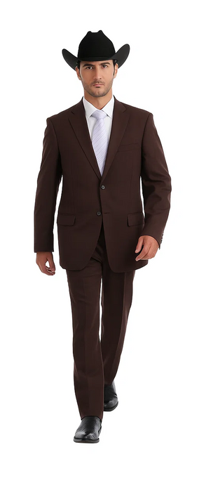 Bolzano Men's Fully Lined 2 Buttons 100% Polyester Dress Suits