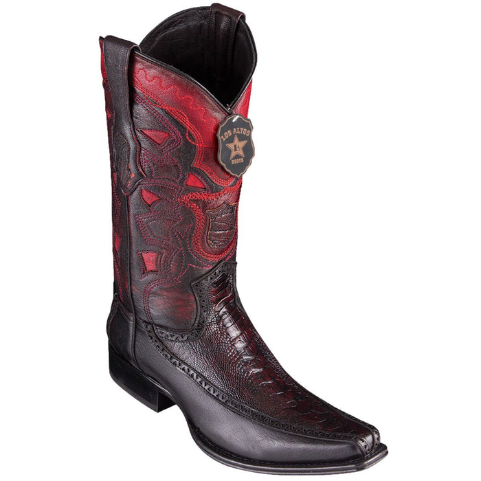Botas de Avestruz Pata con Venado Horma Europea LAB