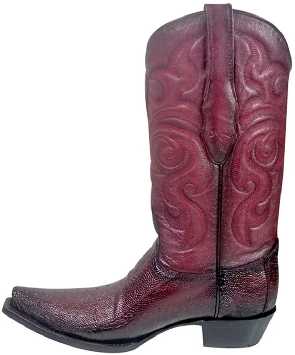 Botas de Avestruz Pata Punta Recortada