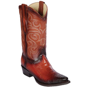 Botas de Avestruz Pata Punta Recortada