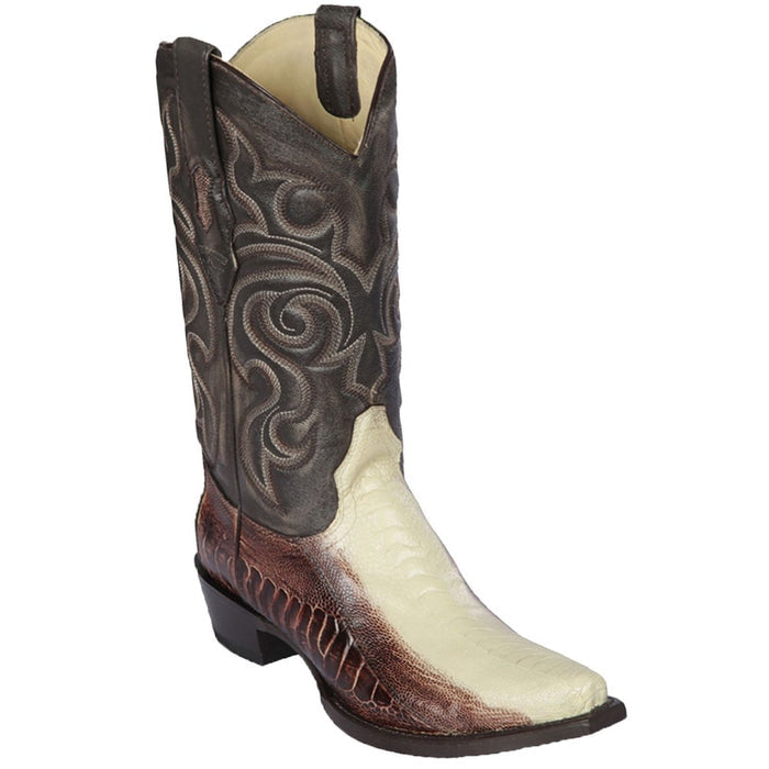 Botas de Avestruz Pata Punta Recortada