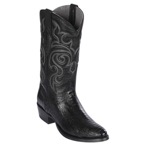 Botas de Pata de Avestruz Punta Oval Color Negro