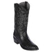 Botas de Pata de Avestruz Punta Oval Color Negro