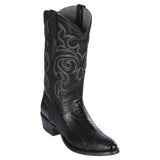 Botas de Pata de Avestruz Punta Oval Color Negro LAB-650505