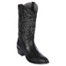 Botas de Pata de Avestruz Punta Oval Color Negro LAB-650505