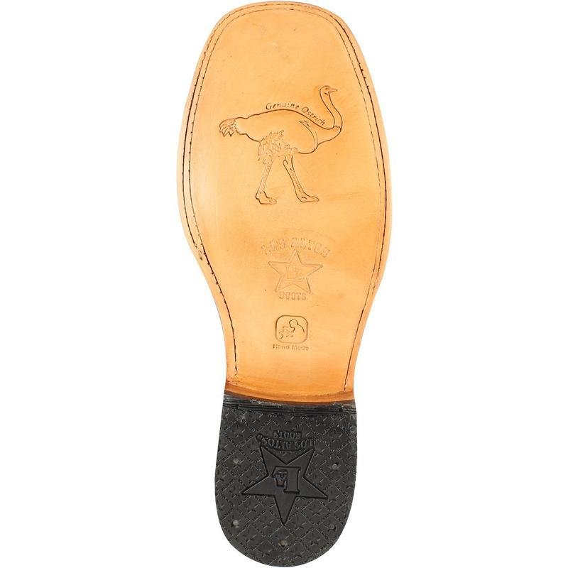 Botas de Avestruz Pata con Venado Horma Amplia LAB-82F0516