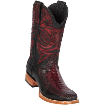 Botas de Avestruz Pata con Venado Horma Amplia LAB