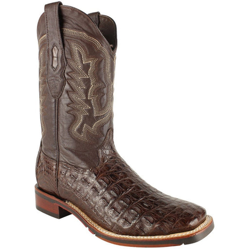 Botas de Cocodrilo de Caiman Flanco Horma Cuadrada Amplia