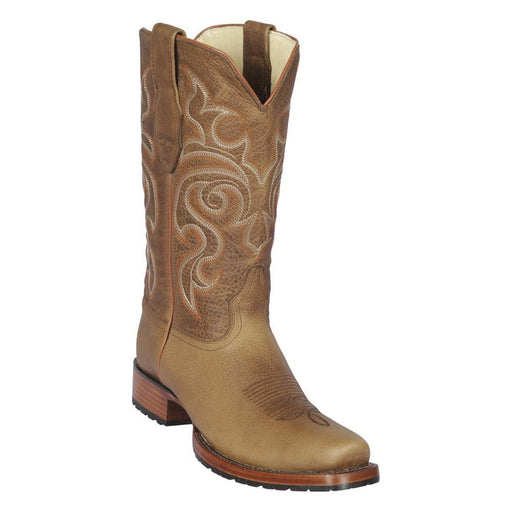Botas de Cuero Original Punta 7 con Medallon Color Miel