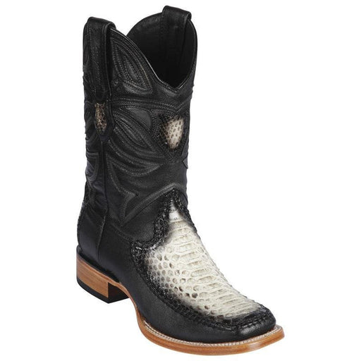Botas de Piton Original con Venado Horma Cuadrada Ancha