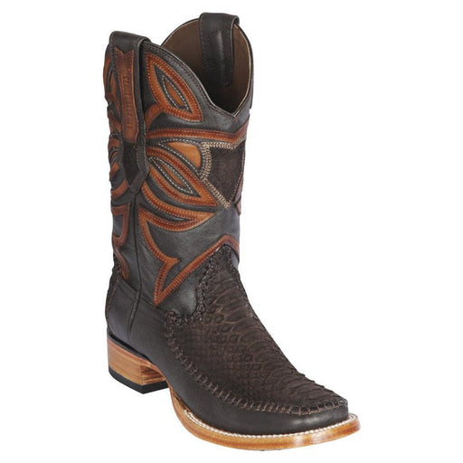 Botas de Piton Original con Venado Horma Cuadrada Ancha LAB
