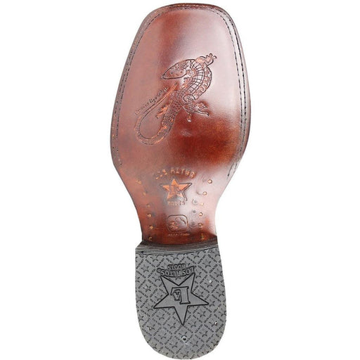 Botas de Armadillo Lizard con Venado Horma Ranchera Cuadrada