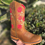 Flowered Women's Cowboy Boots - Image 2