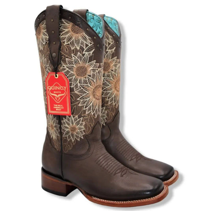 Botas Altas de Cuero con Flores para Mujer en Horma Rodeo - Image 2