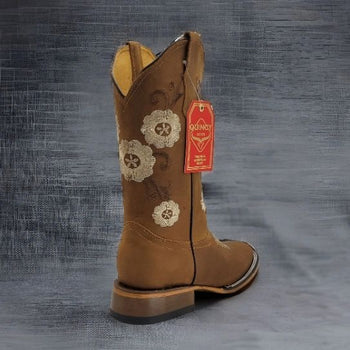 Botas Altas de Cuero con Flores para Mujer en Horma Rodeo - Image 4