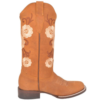 Botas Altas de Cuero con Flores para Mujer en Horma Rodeo - Image 2