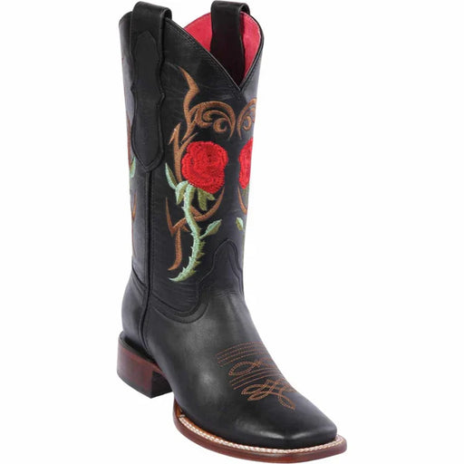 Botas de Cuero con Flores para Mujer en Horma Rodeo