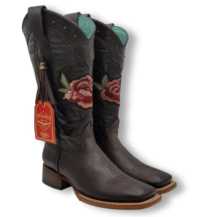Botas Altas de Cuero con Flores para Mujer en Horma Rodeo - Image 2