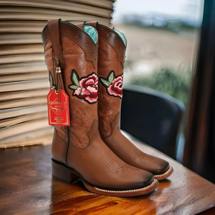 Botas de Cuero con Flores para Mujer en Horma Rodeo - Image 5