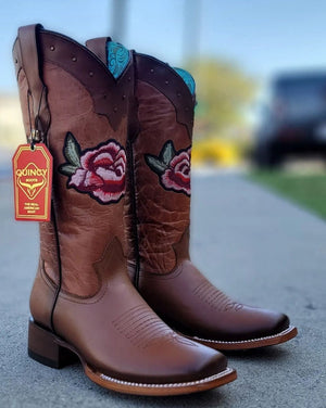 Botas de Cuero con Flores para Mujer en Horma Rodeo - Image 2