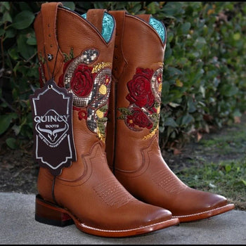 Botas Altas de Cuero con Flores para Mujer en Horma Rodeo - Image 8