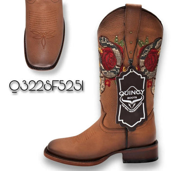 Botas Altas de Cuero con Flores para Mujer en Horma Rodeo - Image 5